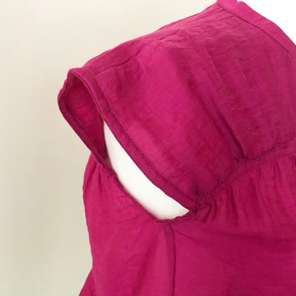 LOFT | Petite Smocked Waist Button Down Blouse NWT - Picture 4 of 10